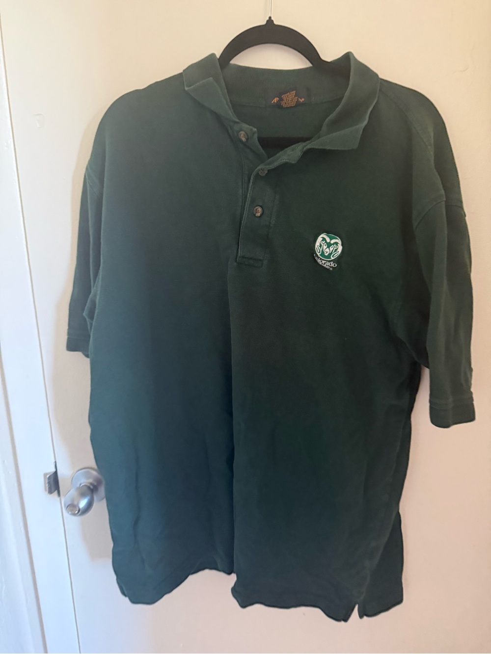 Colorado State university Green Polo Shirt with Embroidered Ram Logo